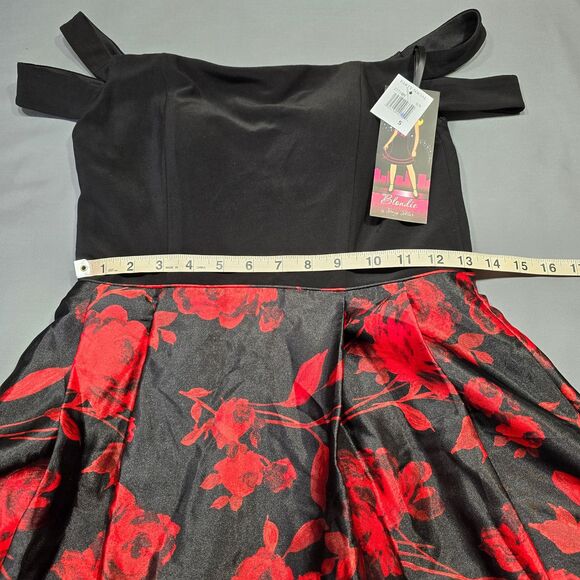 Blondie Nites Black Red Formal Mini Dress NEW Sleeveless Women's Size 5 Juniors - Picture 8 of 12